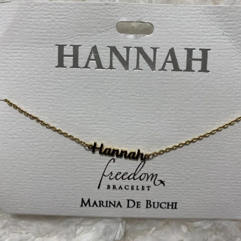 Hannah Freedom Bracelet Marina de Buchi Gold NEW Name Freedom Bracelet